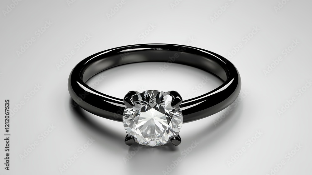 A Luxurious Black Diamond Engagement Ring: Exquisite Design and Precious Gemstone A Luxurious Black Diamond Engagement Ring: Exquisite Design and Precious Gemstone