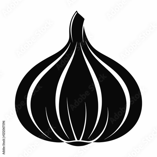 Simple Garlic Shape Silhouette Vector