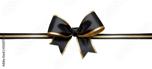 golden-black ribbon bow on a transparent background
