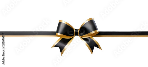 golden-black ribbon bow on a transparent background
