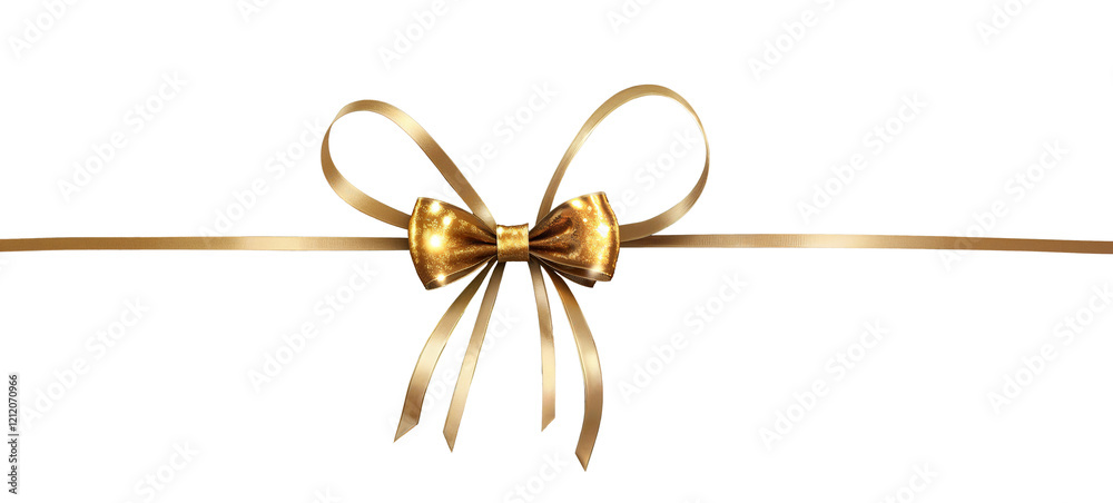 golden ribbon bow on a transparent background golden ribbon bow on a transparent background