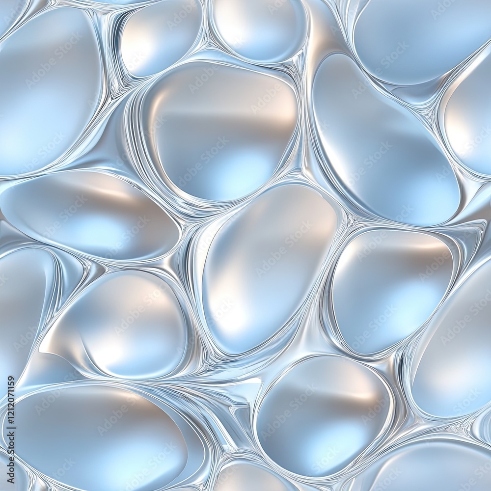 Abstract 3D water droplets forming a repeating pattern with translucent effects . Seamless abstract 3d pattern background Abstract 3D water droplets forming a repeating pattern with translucent effects . Seamless abstract 3d pattern background