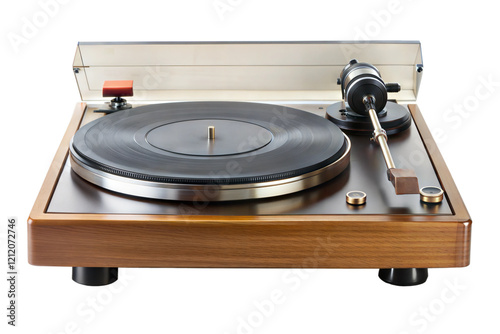 Vintage Turntable on Wooden Base photo