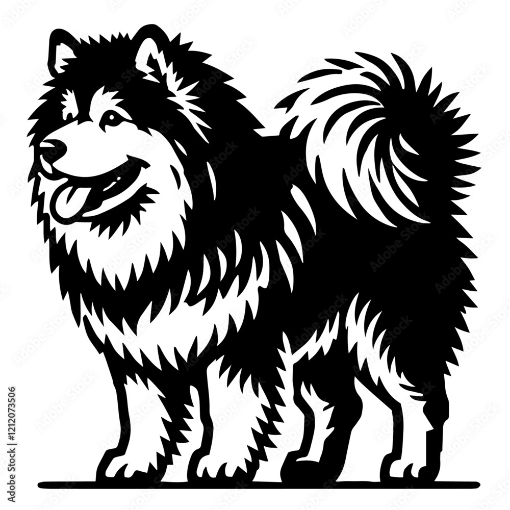 Fototapeta premium Alaskan Malamute Dog Illustration.