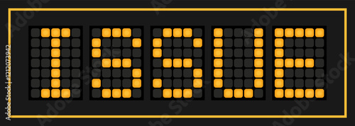 Orange color led banner in word issue on black background