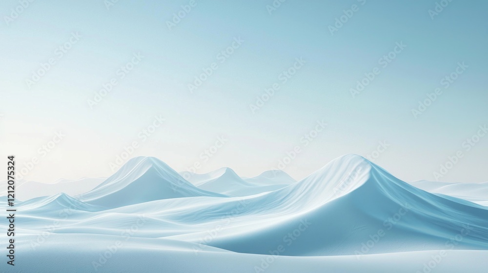 Soft rolling dunes stretch endlessly across the landscape, their gentle curves bathed in the soft light of dawn, creating a tranquil and harmonious atmosphere in the desert Soft rolling dunes stretch endlessly across the landscape, their gentle curves bathed in the soft light of dawn, creating a tranquil and harmonious atmosphere in the desert
