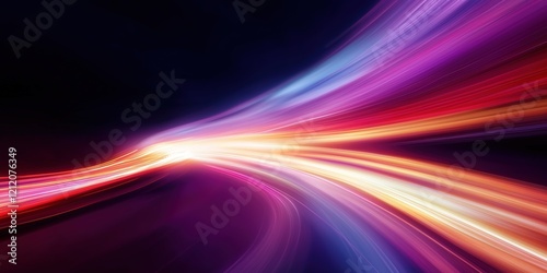 Vivid Abstract Light Trails in Motion