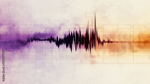 Abstract sound wave music visualizer, audio frequency, waveform design photo