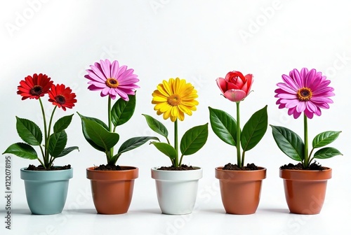 Wallpaper Mural Colorful Potted Blooms - Stunning Floral Still Life Torontodigital.ca