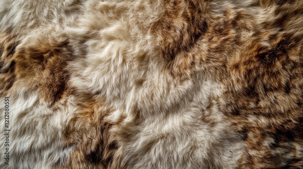Obraz premium Luxurious Brown and White Rabbit Fur Texture Close-Up