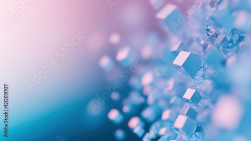 A gradient blue background with geometric hexagons tailored for futuristic healthcare concepts.