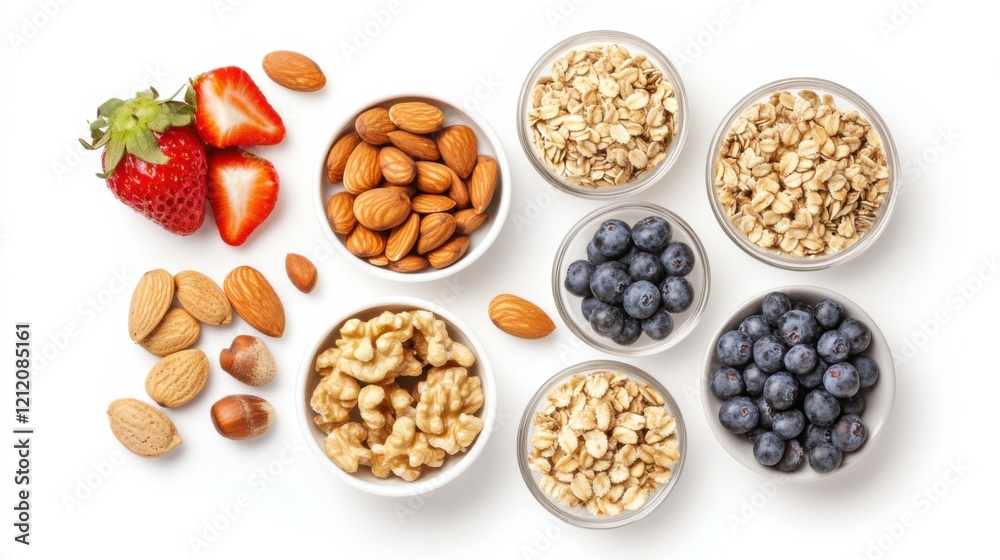 A selection of low-FODMAP snacks, such as nuts, seeds A selection of low-FODMAP snacks, such as nuts, seeds