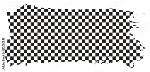 Grunge checkered racing sports flag against transparent background
