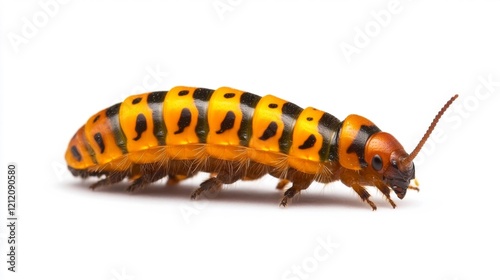 Isolated Image of a Colorful Armyworm. Generative AI