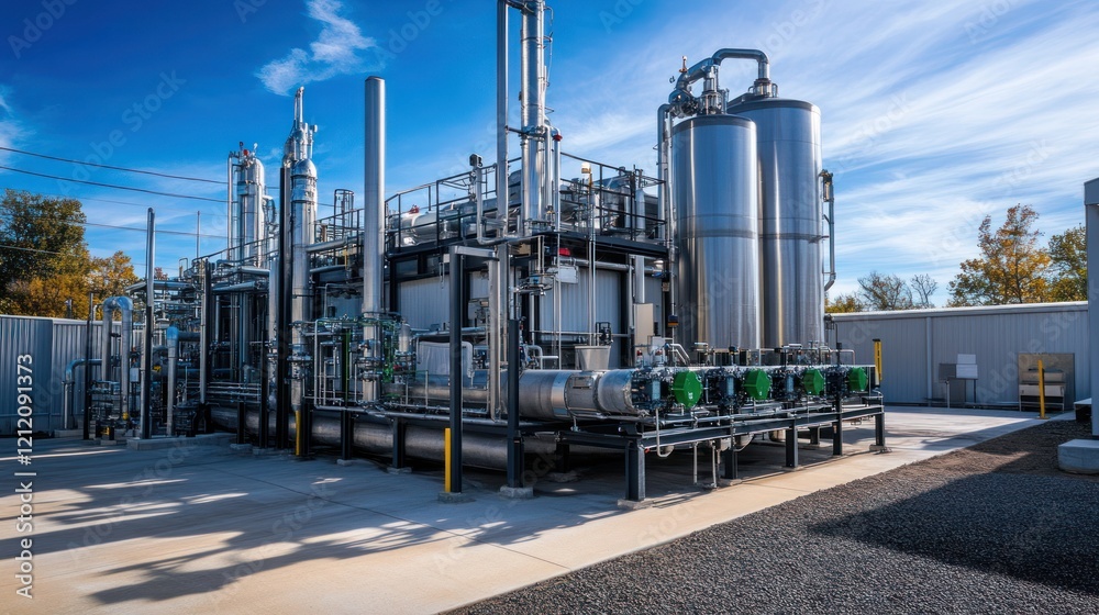 Obraz premium Advanced gasification processes optimizing biomass for cleaner energy output.