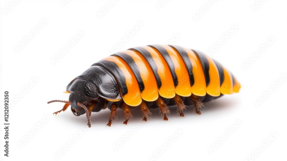 Detailed Close-Up of a Colorful Woodlouse Isolated. Generative AI Detailed Close-Up of a Colorful Woodlouse Isolated. Generative AI