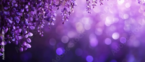 Anamorphic video abstract festive flower purple background