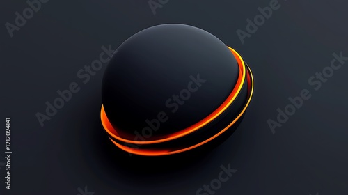 Glowing sphere abstract design, dark background, futuristic concept, 3D rendering, website banner photo