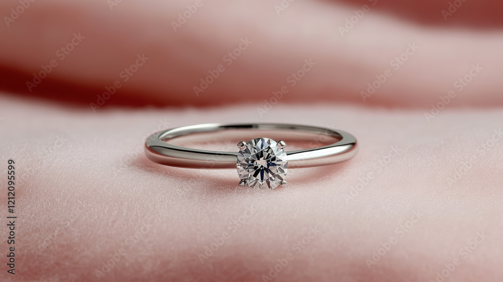 diamond ring resting on soft, fluffy fabric, symbolizing elegance and love diamond ring resting on soft, fluffy fabric, symbolizing elegance and love
