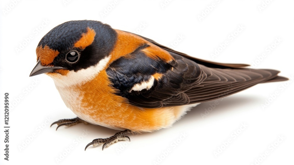 Obraz premium Colorful barn swallow on a white background. Generative AI