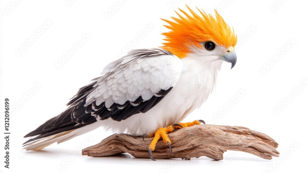 Obraz premium Stunning Secretary Bird on White Background. Generative AI