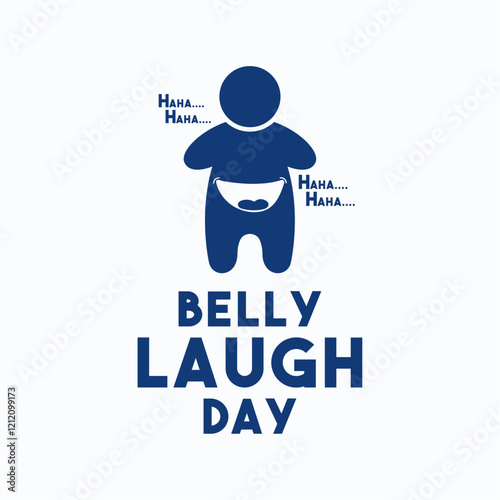 Belly Laugh Day. Flat design vector. White background.