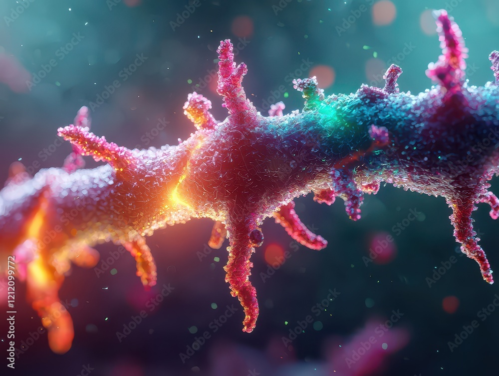Colorful microscopic view of cellular structure Colorful microscopic view of cellular structure