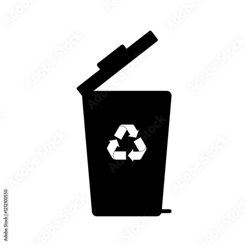 recycling bin icon or recycling bin symbol on transparent background