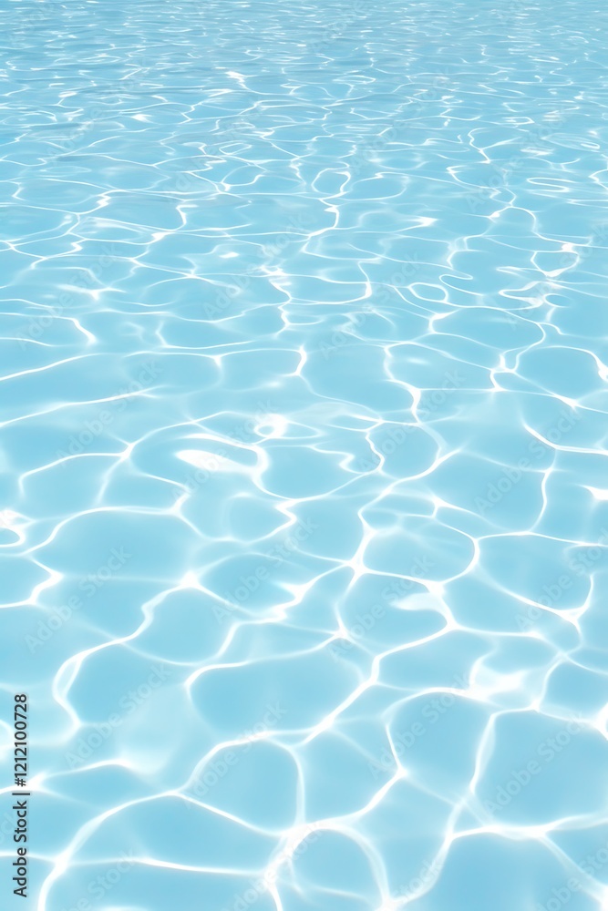 Fototapeta premium Light reflecting on calm blue water surface.
