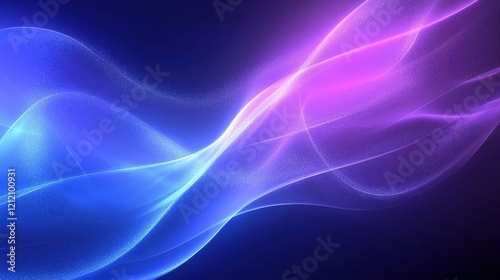 Abstract Waves in Blue and Purple Colors, Soft Light Effects, Fluid Motion, Digital Art Creating a Tranquil and Dreamy Background for Creative Projects