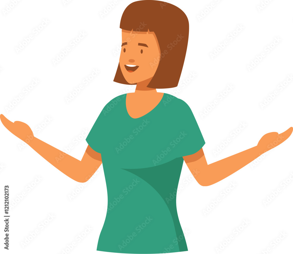 Smiling nurse showing with open hands and explaining something, healthcare and medical concept Smiling nurse showing with open hands and explaining something, healthcare and medical concept