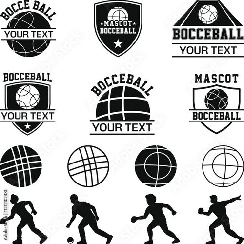 Set of Bocce Ball Logos and Icons, Bocce Ball Icons, Bocce Ball Game Set design vector flat modern isolated illustration