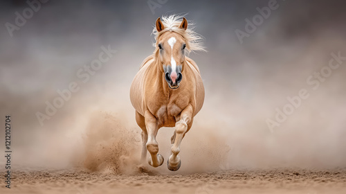 horse running freely in open field  showcasing its strength and grace