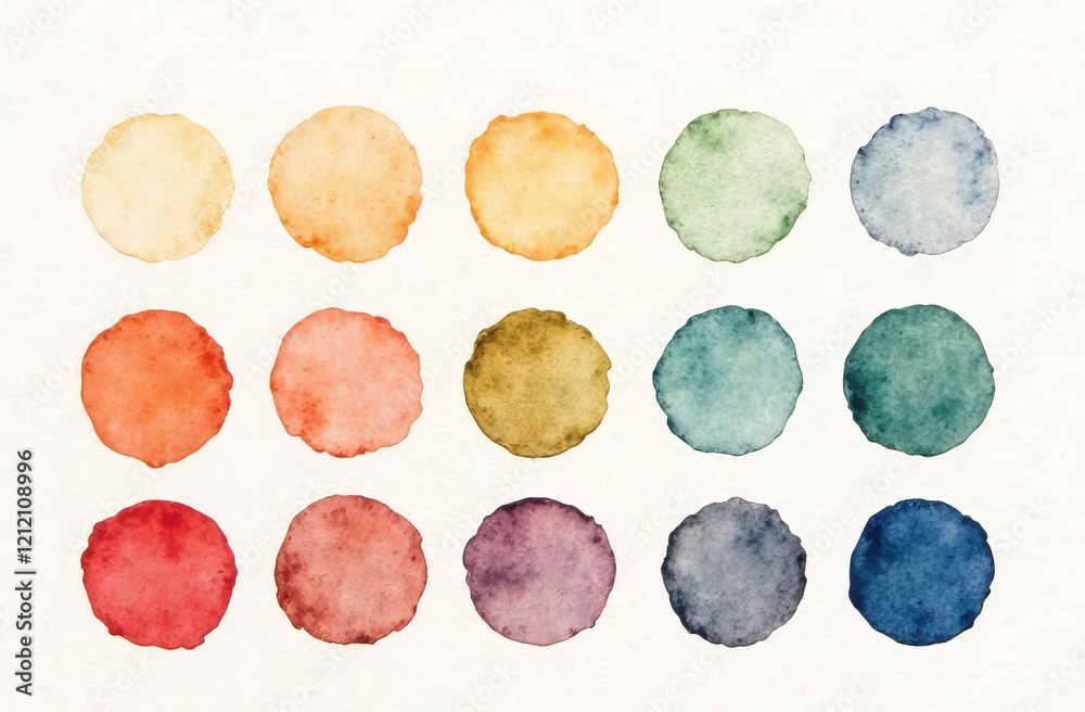 Palette, a set of circles of different colors of the same palette, dusty colors. Palette, a set of circles of different colors of the same palette, dusty colors.