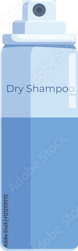 Blue dry shampoo spray bottle ensuring hair cleanliness and convenience, perfect for quick styling