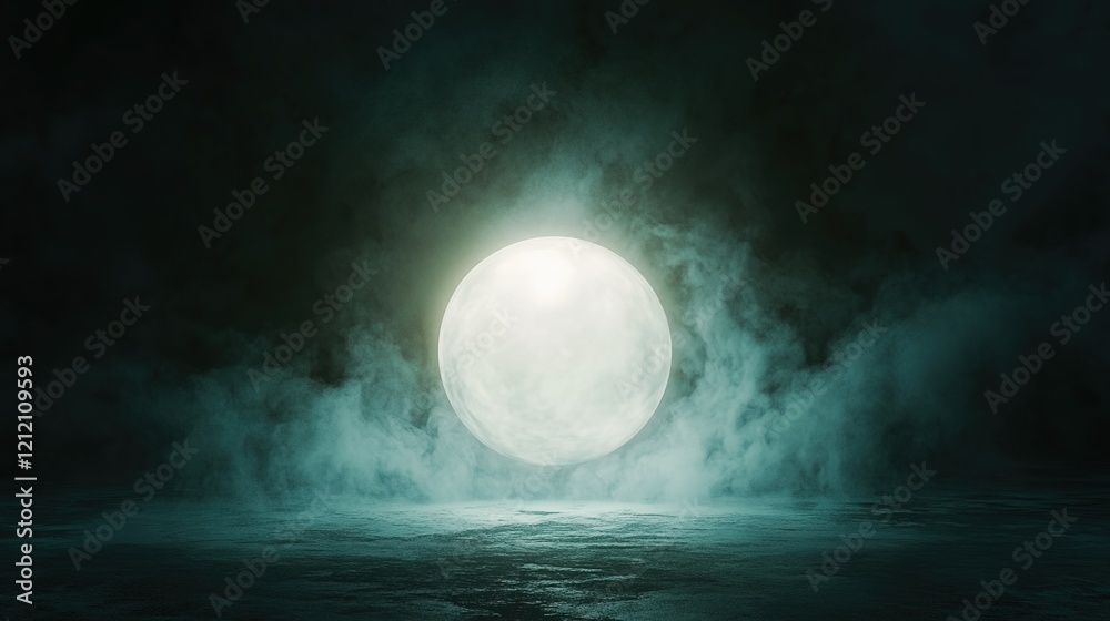 A glowing orb floating in the center of the frame, surrounded by smoke and mist, a dark background A glowing orb floating in the center of the frame, surrounded by smoke and mist, a dark background