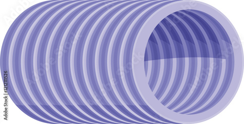 Purple corrugated pipe providing efficient ventilation in hvac systems, ensuring proper airflow and temperature control