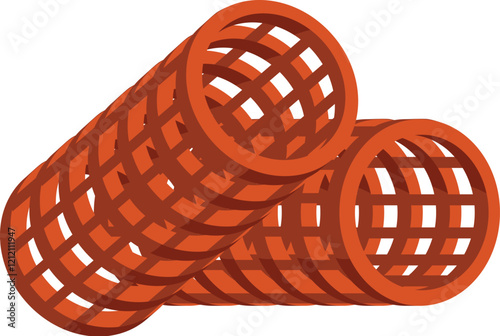 Two vibrant orange hair curlers lie intertwined, ready to add volume and style