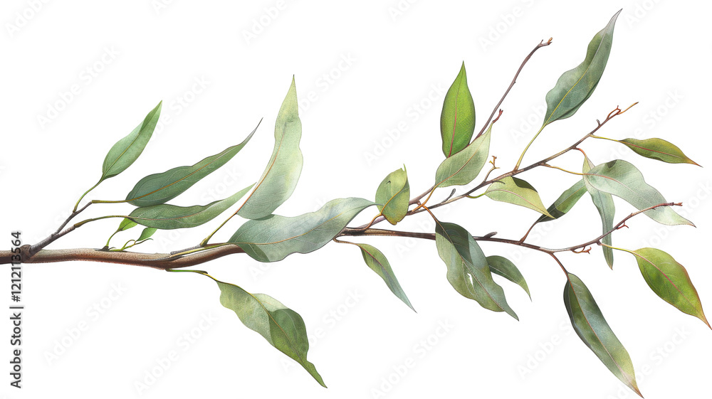 Stunning Eucalyptus Small Branch Isolated Stunning Eucalyptus Small Branch Isolated
