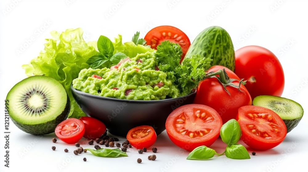 Fresh Guacamole in a Bowl. Generative AI Fresh Guacamole in a Bowl. Generative AI