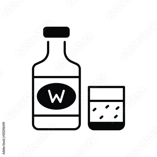 Whiskey Icon vector stock illustration