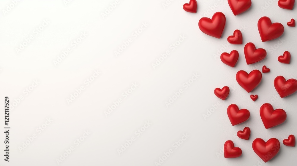 Red Heart Shapes Falling on Light Background, Perfect for Valentine's Day, Love Themes, Romantic Designs, and Celebratory Occasions Red Heart Shapes Falling on Light Background, Perfect for Valentine's Day, Love Themes, Romantic Designs, and Celebratory Occasions