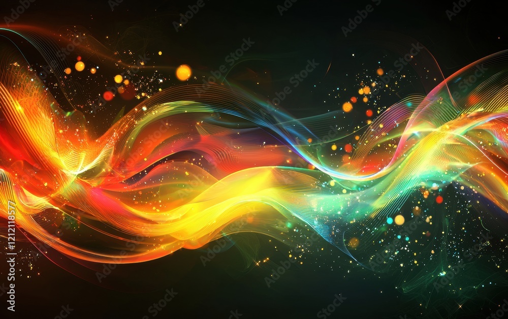 Fototapeta premium Vibrant rainbow-colored swirls forming an energetic and modern background