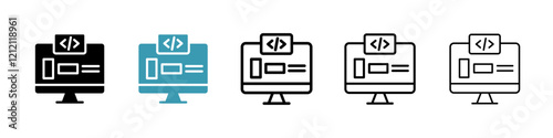 Front end icons pack in black and blue colors