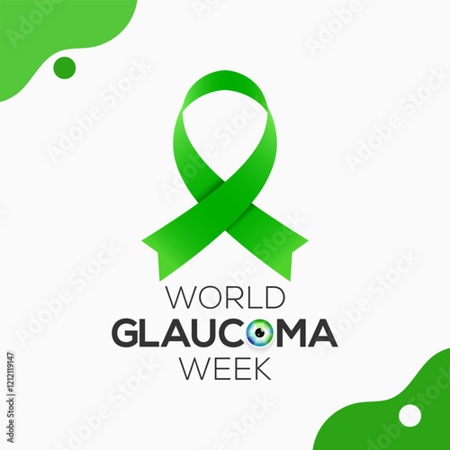 World Glaucoma Week is observed every year in March, it is a group of eye conditions that damage the optic nerve, the health of which is vital for good vision. Vector illustration