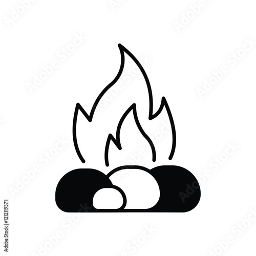 Fire Icon vector stock illustration