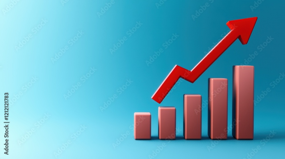 Minimalist financial concept with a red downward arrow crossing falling bar graphs, representing economic crisis and inflation impact Minimalist financial concept with a red downward arrow crossing falling bar graphs, representing economic crisis and inflation impact