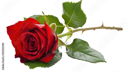 Beautiful Red Rose Flower Isolated on White Background Perfect for Floral Design and Decoration