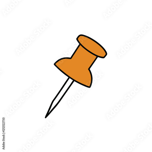 push pin isolated on white vector illustration