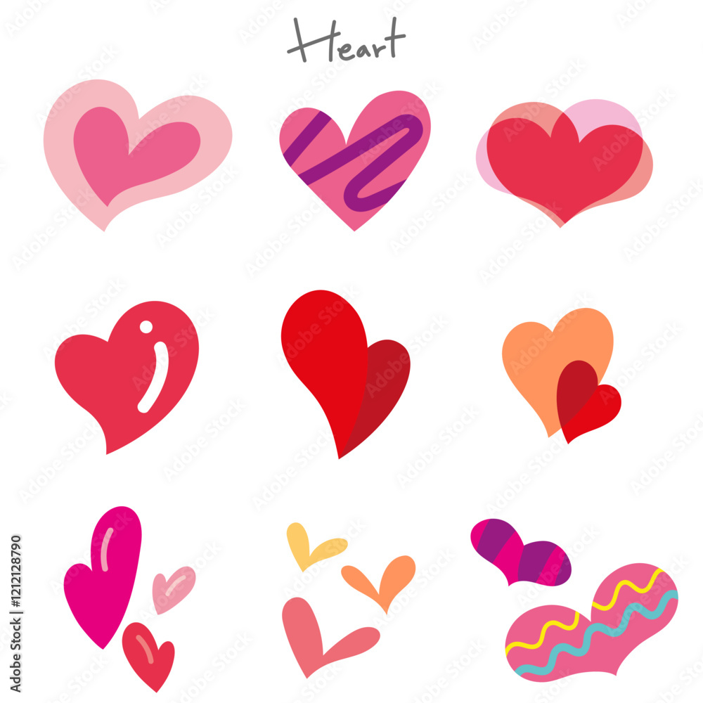 Collection of hand drawn heart illustration. Collection of hand drawn heart illustration.